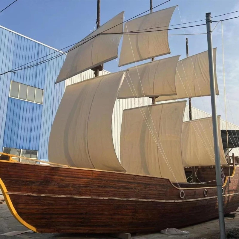 

Decorative wooden boat sailing craft landscape model ornament collection
