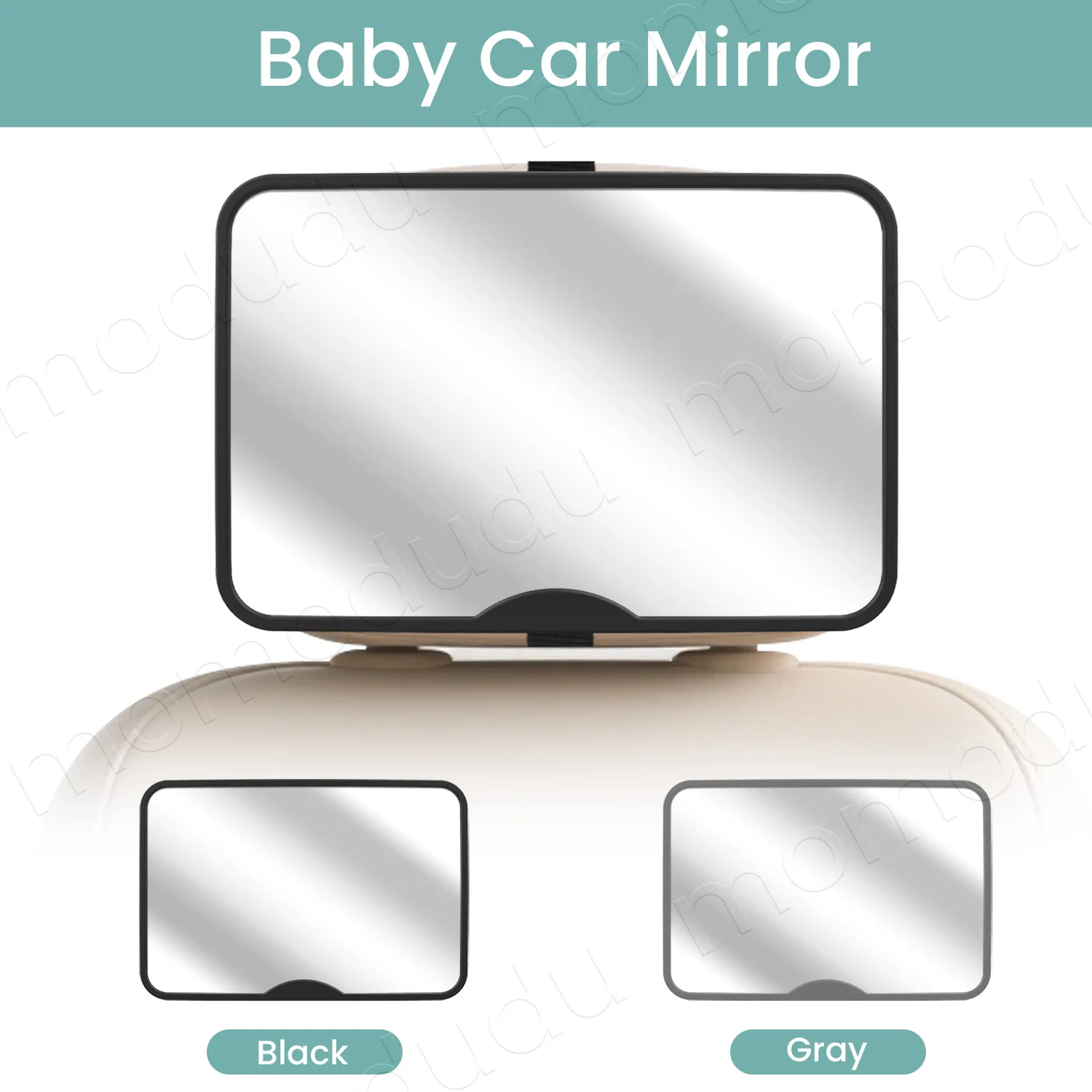 Large Size Car Backseat Baby Mirror Anti-UV Webbing Shatter-Proof & Super Clear View, Easy to Install Fits Most Cars
