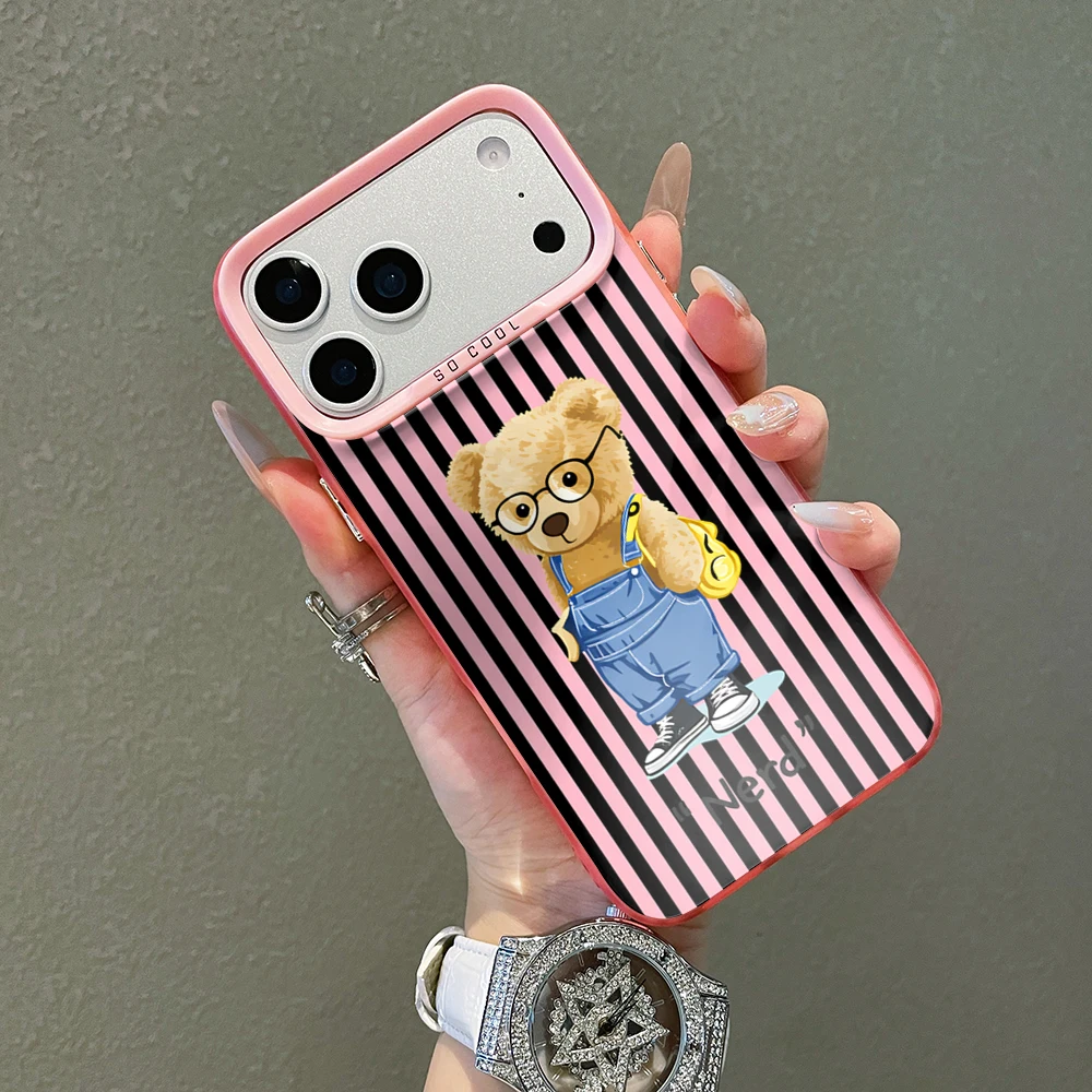 Für Samsung Galaxy S21 S26 S25 S24 S23 S22 Ultra Plus FE Hülle Gestreiftes Niedliches Bärenmuster Cover Für A16 A15 A36 A54 A55 A56 Funda – Detail 5