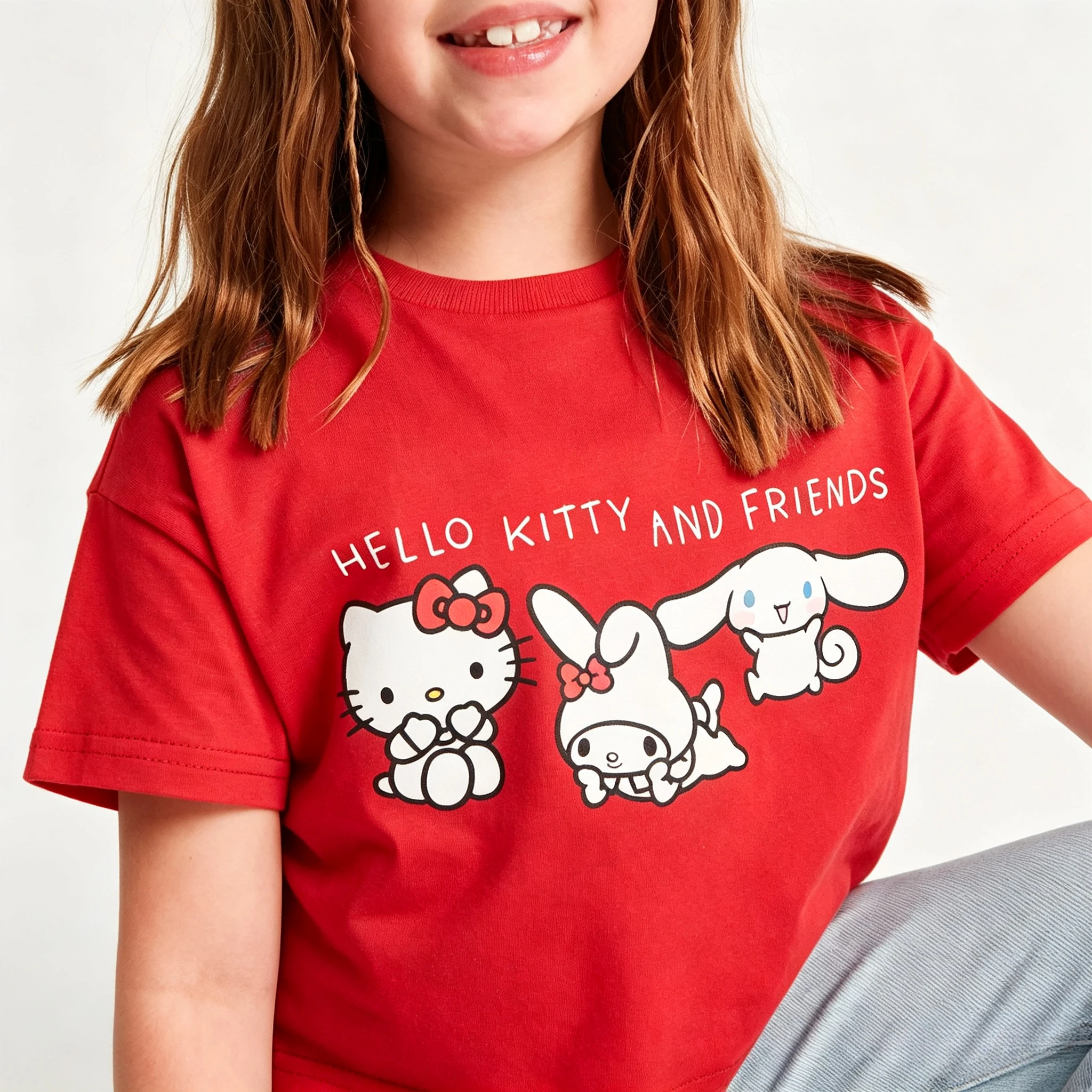Hello Kitty and Friends Kids T Shirt Cute My Melody Cinnamoroll Print Girls Men Women Short Sleeve Casual Cartoon Tee Top