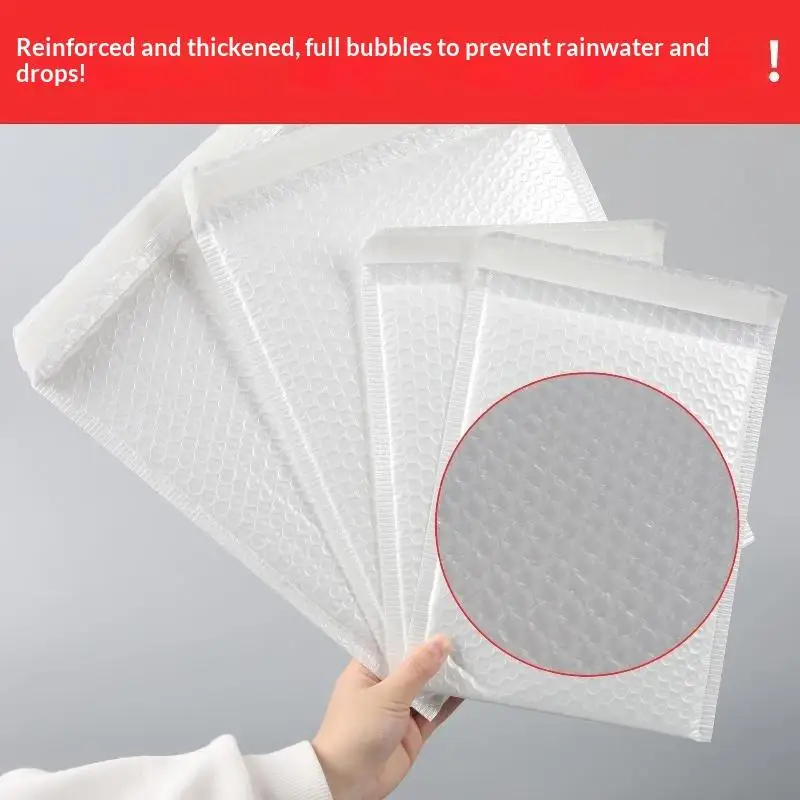 10Pcs White Self-Sealing Bubble Envelopes Bag Waterproof Mailers Shipping Envelope Pouch Packaging Bags Storage Organizers