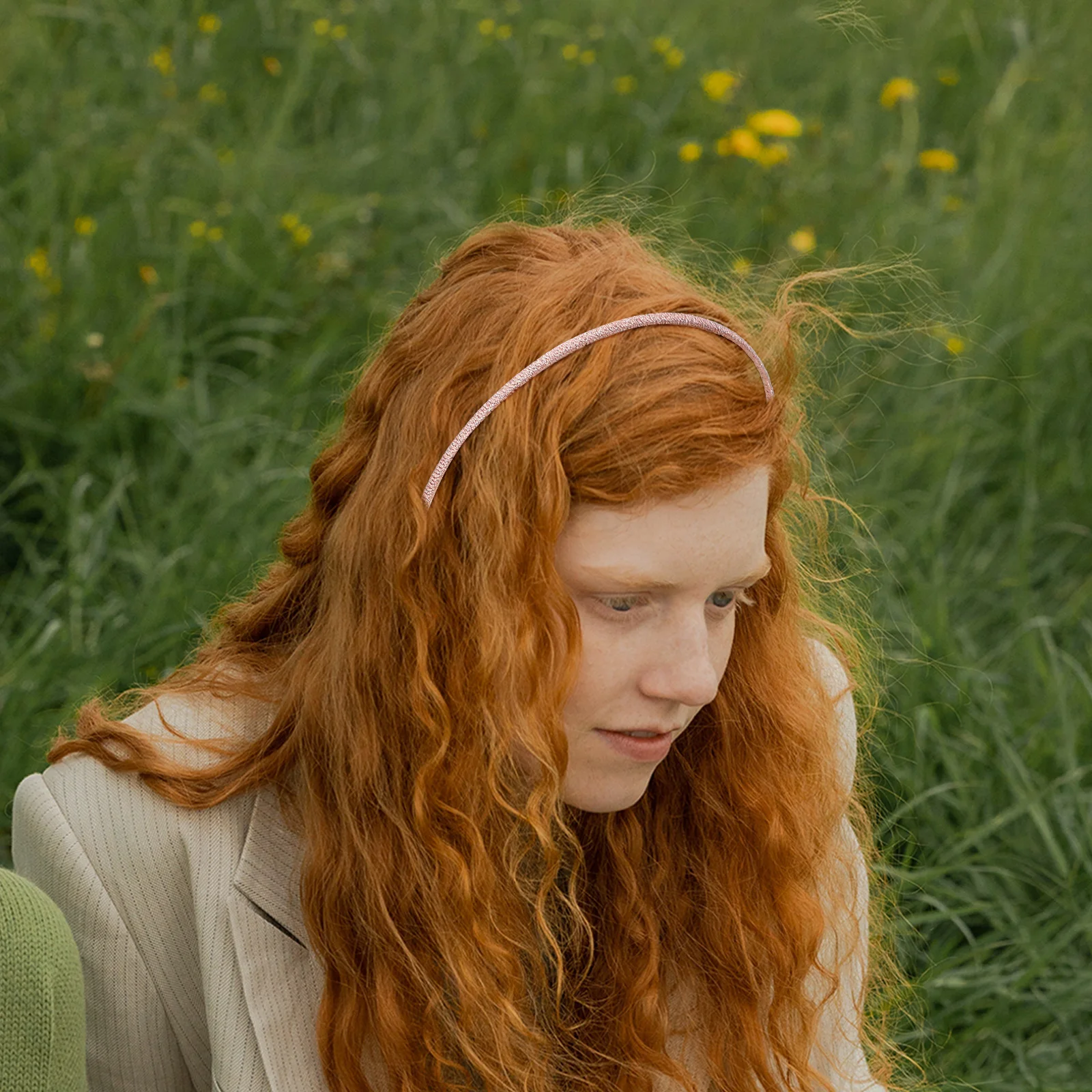 

5pcs Vintage Headbands Super Thin Fabric Wrapped Hair Accessories for Women Gold Dark Blue Beige Pink Black Keeps Hair Place