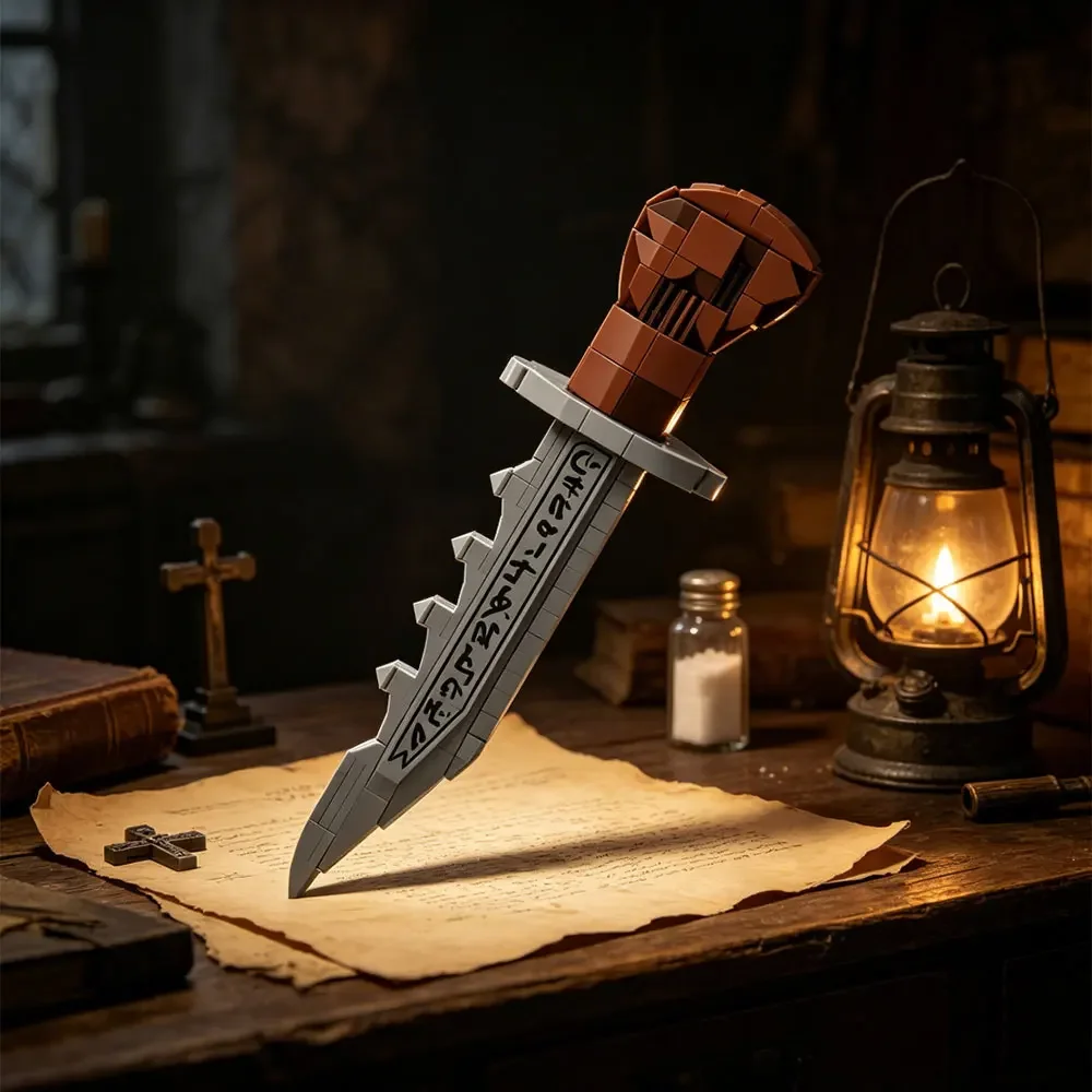 MOC Supernatural Demon Blade Bricks Movie Supernatural Demon Blade Weapons Building Block Model Assemble Toys Adult DIY Gifts