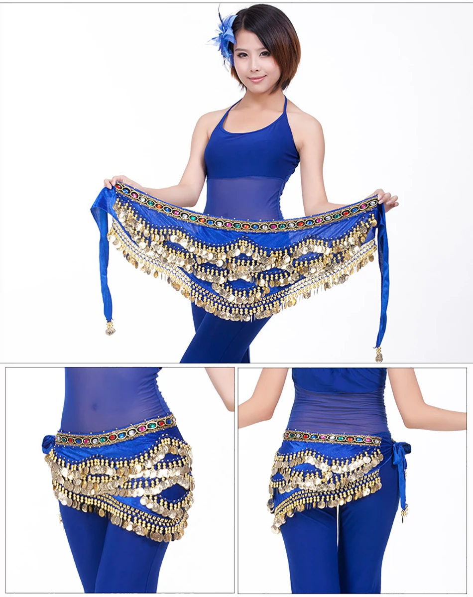 ห่วงโซ่เข็มขัดเต้นรำท้องประดับเลื่อมตกแต่งเอวสไตล์อียิปต์ห่วงโซ่เอวเต้นรำหน้าท้องทำด้วยมือ328