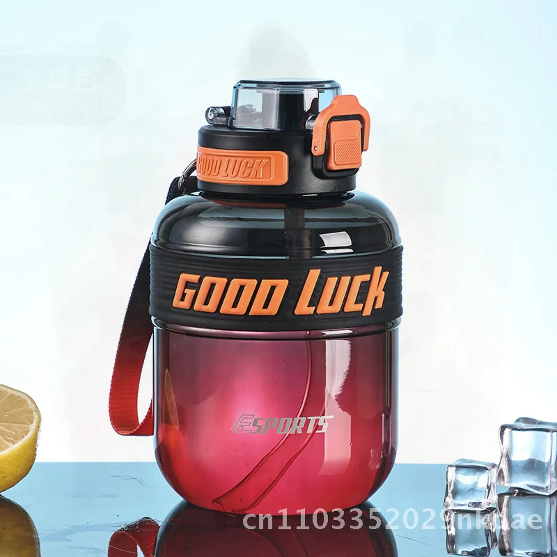 

Summer Outdoor Sports Water Cup Gradient Color High Temperature Resistant Fitness Sippy Cup for Students Net Red Tumbler