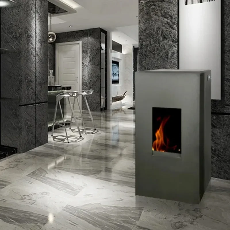 Efficient pellet burner indoor heating fireplace