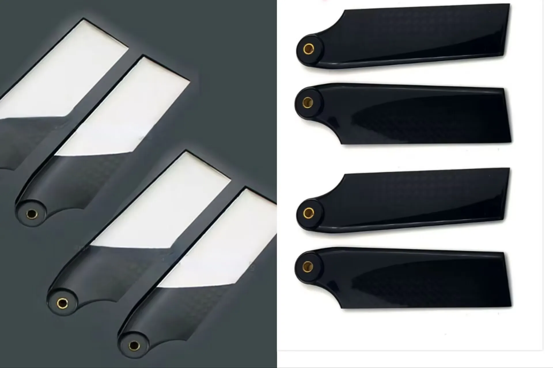 

2 Colors Combo Pairs 70mm Carbon Fiber Tail Rotor Blades for 500 Series RC Helicopter - Lightweight Durable Aviation Grade Mater