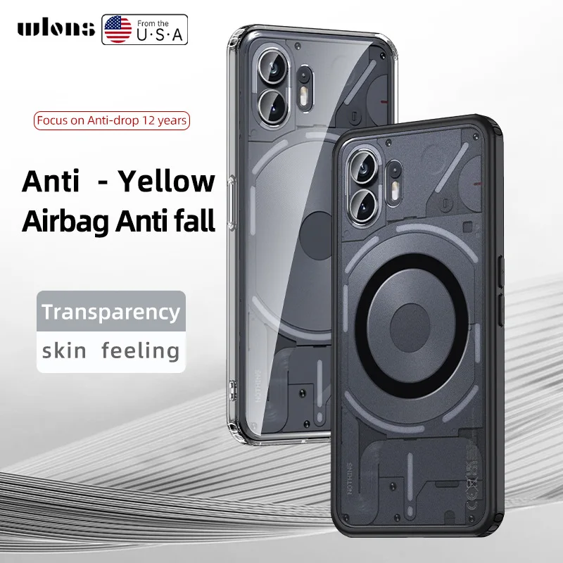 

Magnetic Airbag Case For Nothing Phone 2 1 2A Wireless Charging Shockproof Fashion TPU Cover For Phone2 Phone2a Phone1