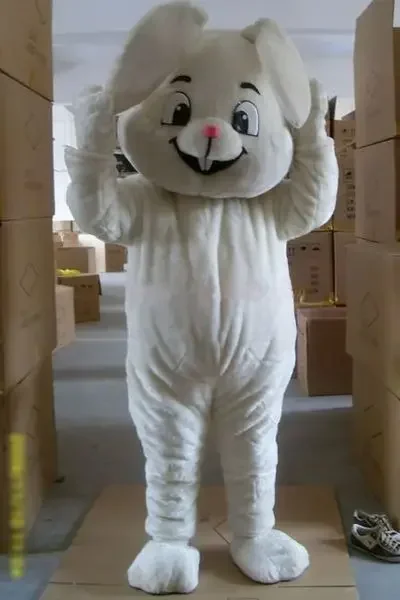 

New Adult White Rabbit Bunny Mascot Costume Christmas Fancy Dress Halloween Carnival Fancy Party Outfits