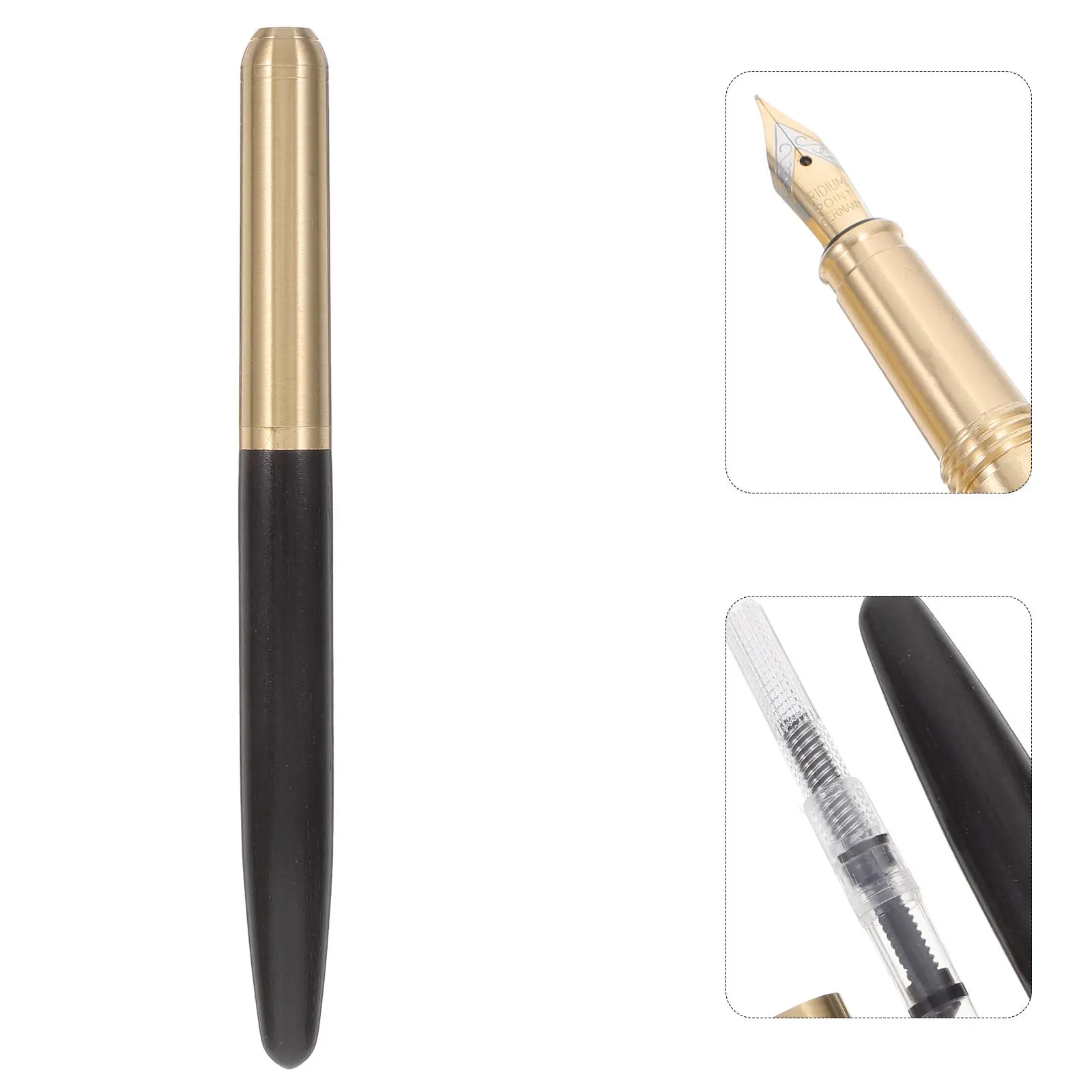 Wooden Violet Sandalwood Fountain Pen Portable Small Calligraphy Writing Pen Reusable Business Office Signing Fine Tip