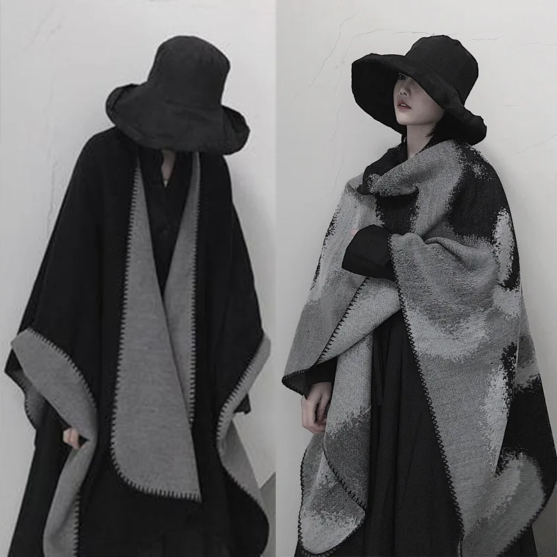 

Winter Poncho Women Capes Casual Clothes Shawls Cloak Ladies Blanket Scarves Bufanda Mujer Shawls Coat Wraps Woman Ponchos