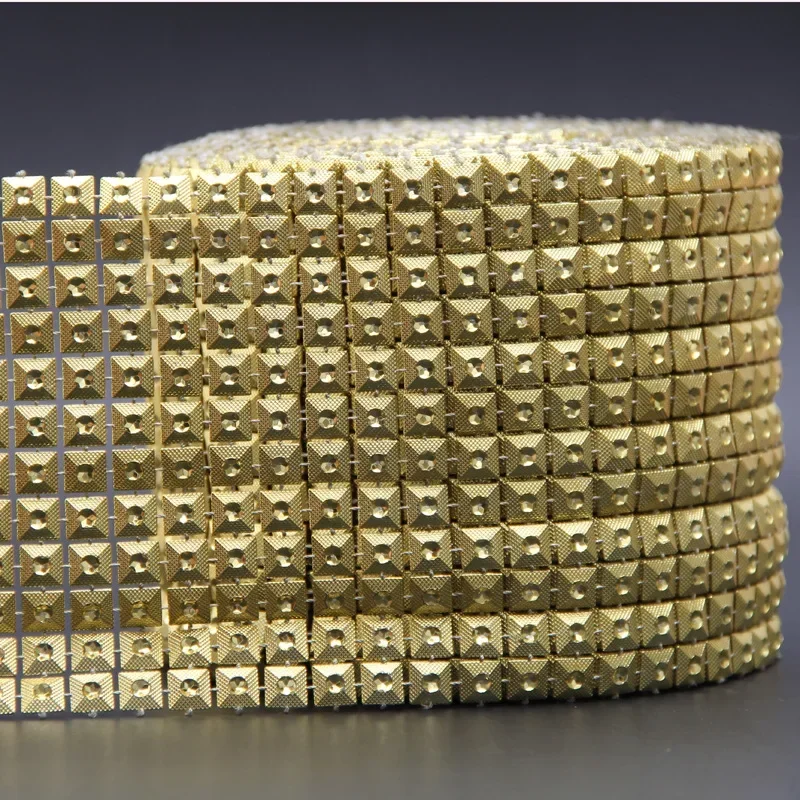 1 Yard Square Mesh Drill Sparkling Diamond Mesh Wrap Rhinestone Ribbon DIY Wedding Party Decoration
