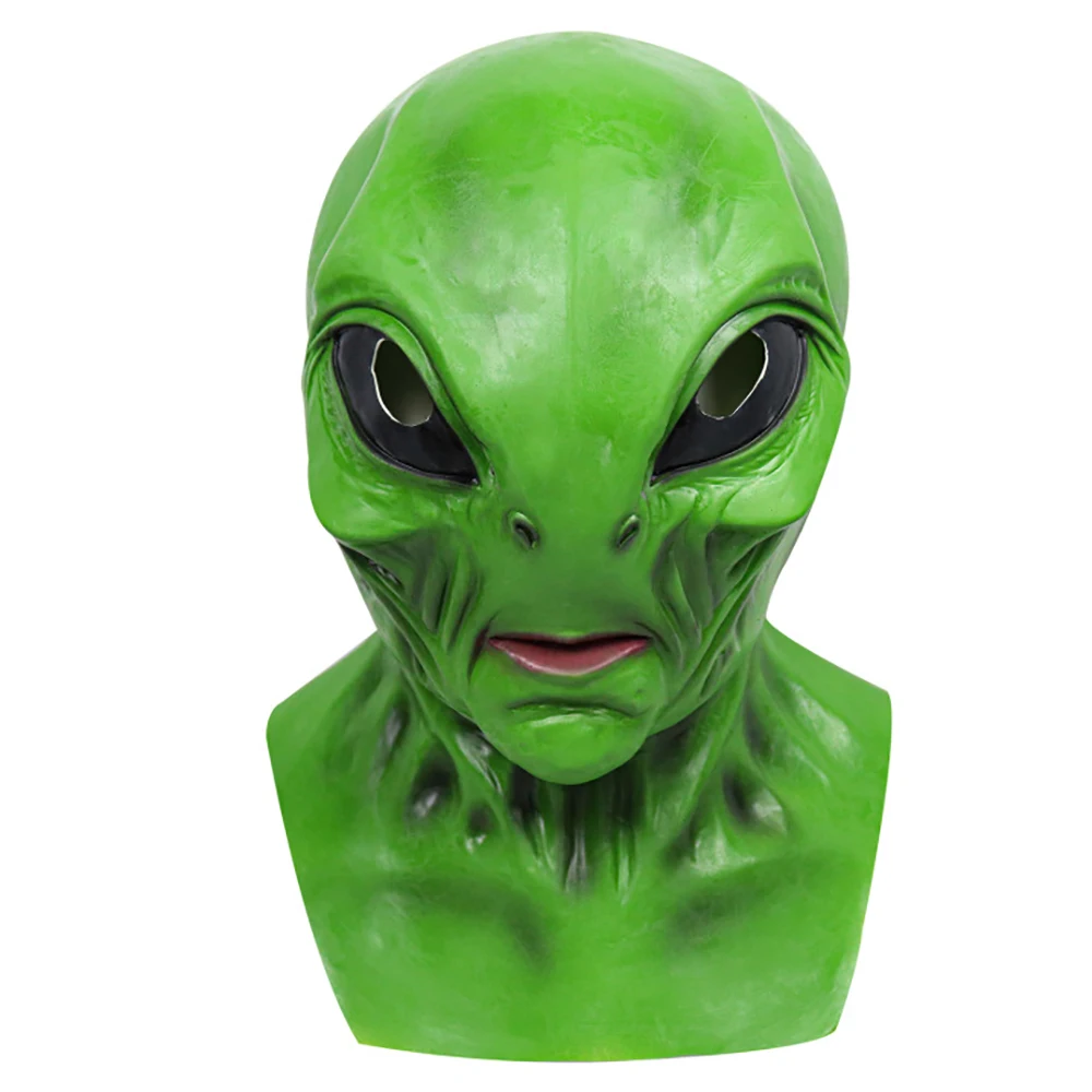 

UFO Alien Skull Mask Cosplay Horror Latex Masks Helmet Halloween Masquerade Dress Up Party Costume Props
