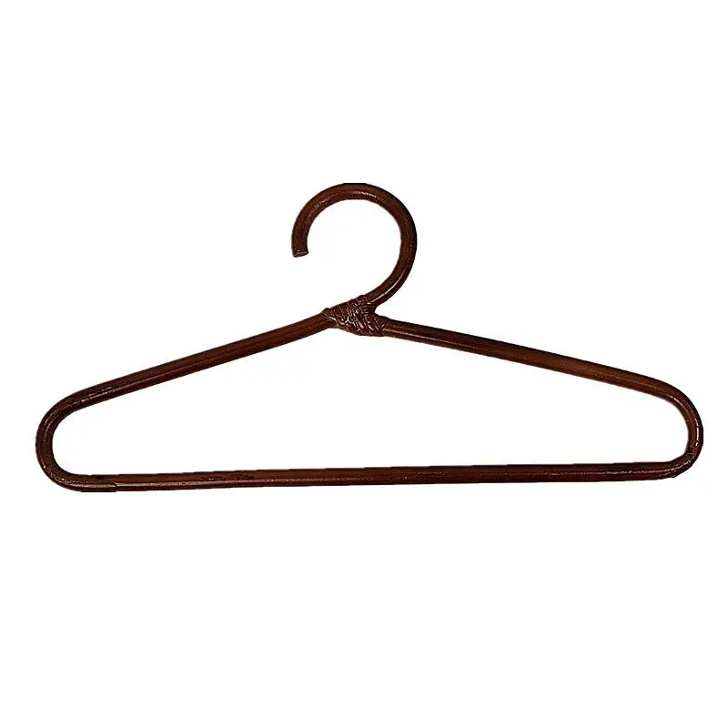 3Pcs Natural Rattan Clothes Hangers, Handmade Woven Light Beige Garment Hangers, Non-Slip Smooth Coat Hangers for Closet