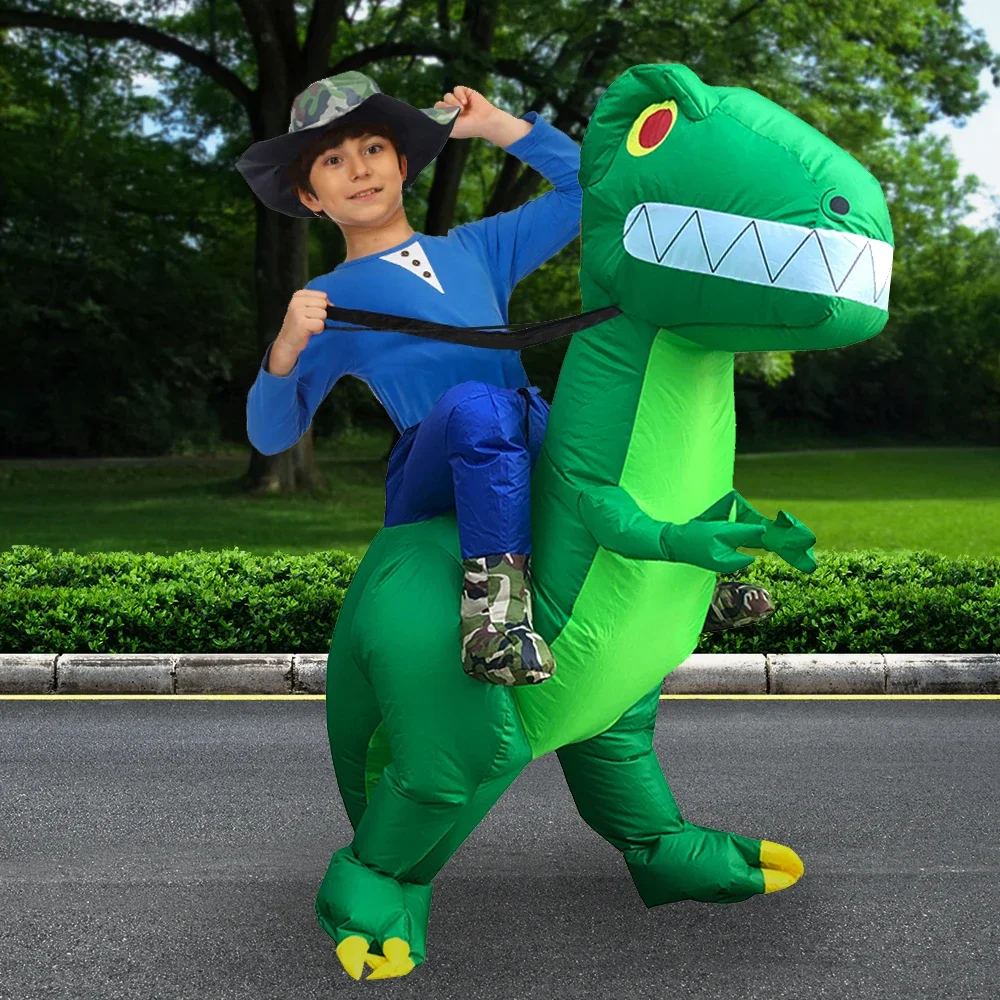 Kids Adults Inflatable Dinosaur Costume Anime Mascot Dress Suit Halloween Purim Christmas Party Cosplay Costumes for Boys Girls