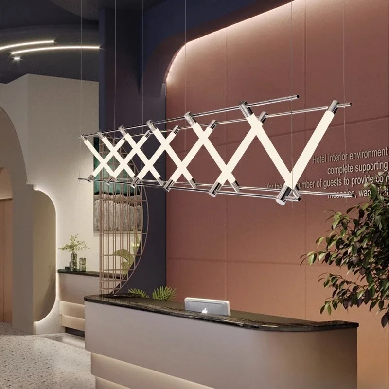 Personalized combination Bar light Hotel lobby lounge area Creative checkout page Minimalist front desk Restaurant chandelier