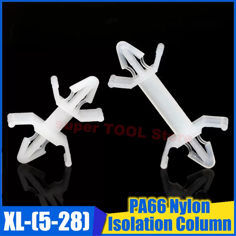 100pcs PA66 Nylon PC Spacer Standoff Self-Locking Double Airplane Head Circuit Board Support Isolating Pillar for Opening 4mm