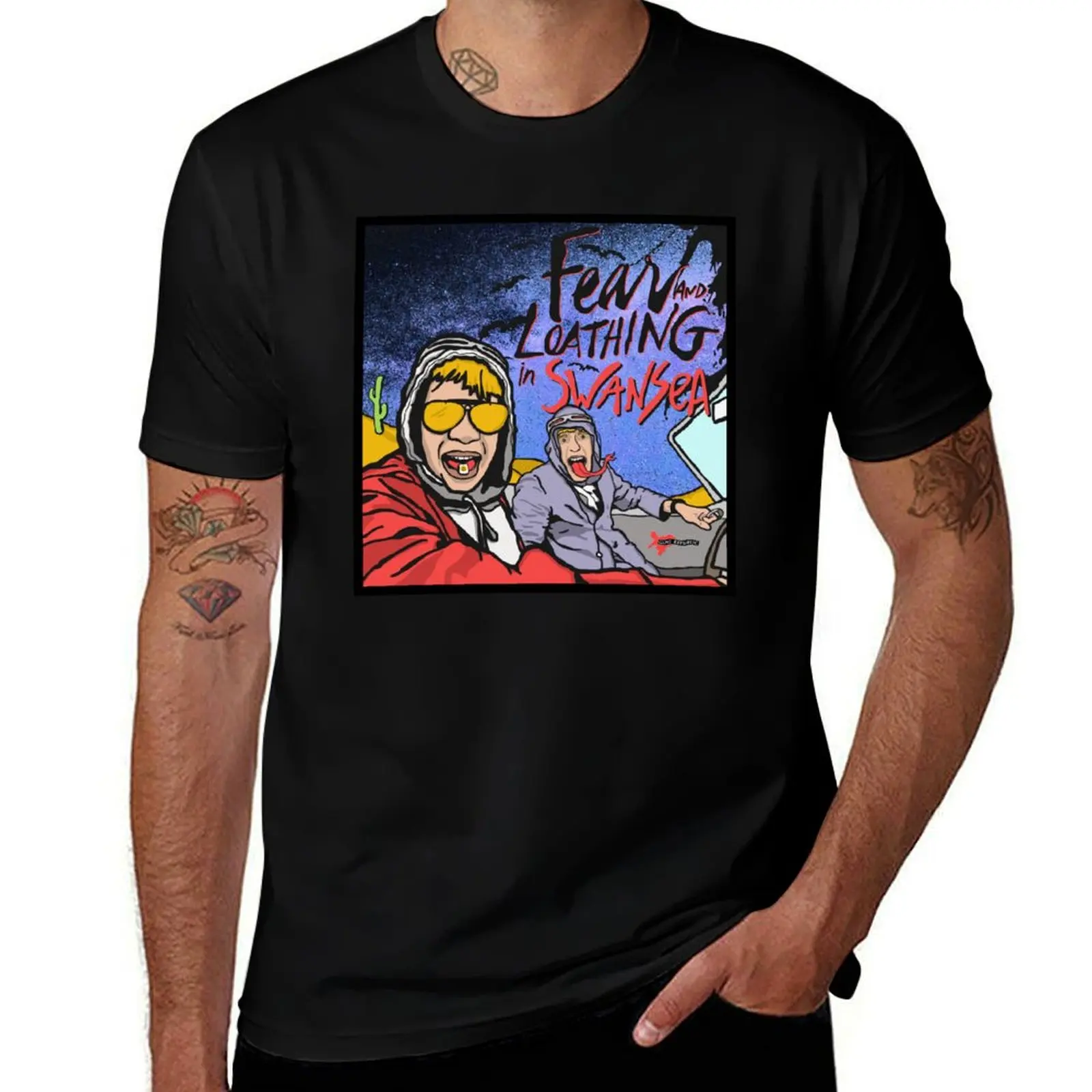 Fear and Loathing in Swansea (Twin Town) T-Shirt Comfortable Workout Short Sleeve Shirt T-Shirt