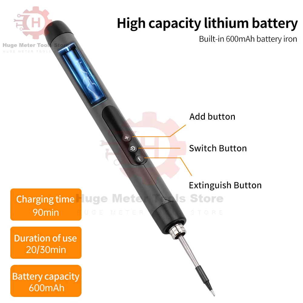 USB Mulitfunctional Digital Electric Soldering Iron Set Kit Intelligent 300-450℃ Temperature Adjustable Solder Welding Iron Tool