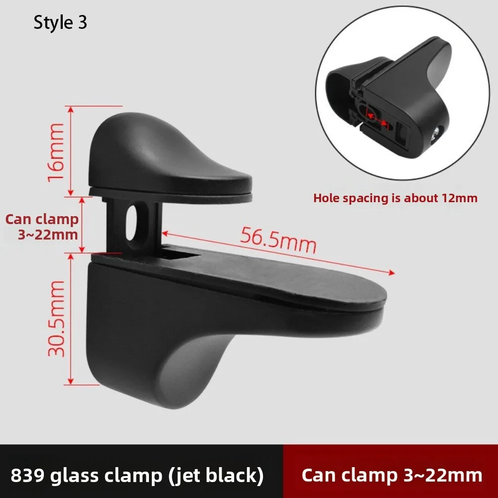 سبائك الزنك معدن الزجاج المشابك 1-22 مللي متر سمك المضادة للانزلاق الزجاج الجرف بين قوسين قابل للتعديل لوح تقسيم حامل للخشب الزجاجي