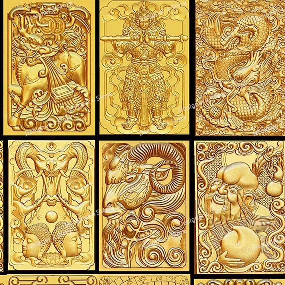 50pcs Digital file Buddha Pendant 3d model relief for CNC Router Aspire Artcam 3D Printer Carving Engraver Bas Relief