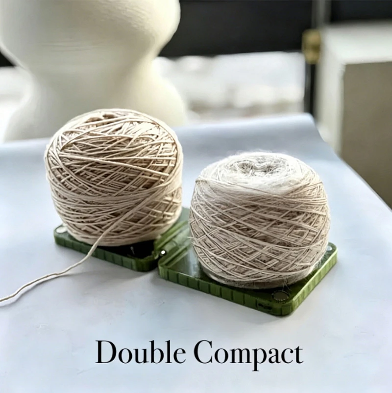 Portable Foldable Yarn Holder Box Double Yarn Spinner Winder Practical Storage Case For Knitting Crocheting Supplies Gift
