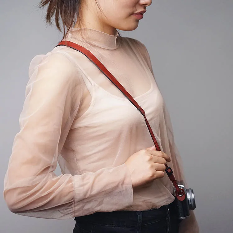 Плечевой ремень для камеры Тонкий ремень для камеры из натуральной кожи ручной работы (регулируемый плечевой ремень)