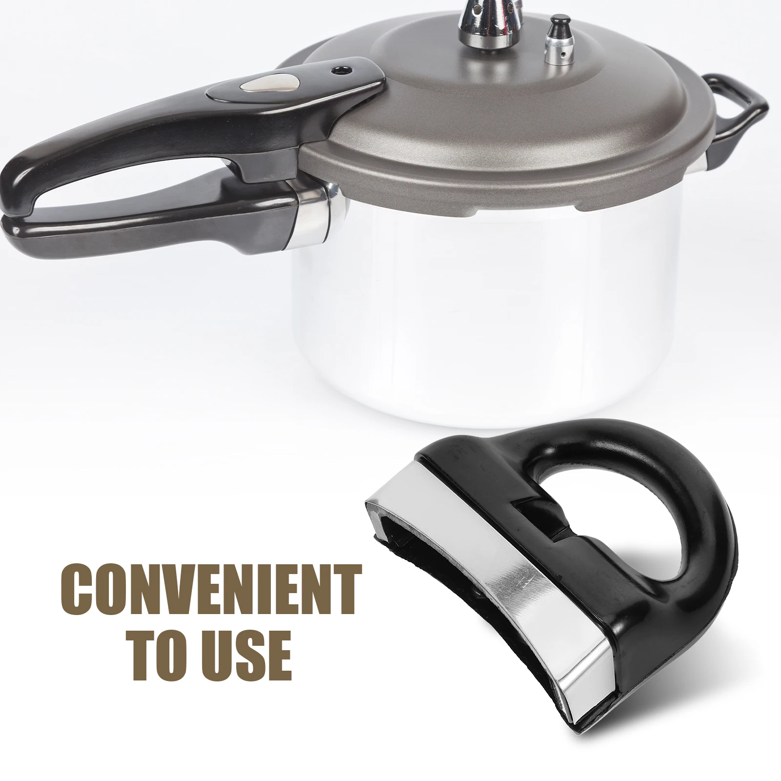 

Pressure Cooker Handle Pot Side Handles Black Boiler Grip Compact Storage Kitchen Cabinet Sturdy Material Compatible Models Pan
