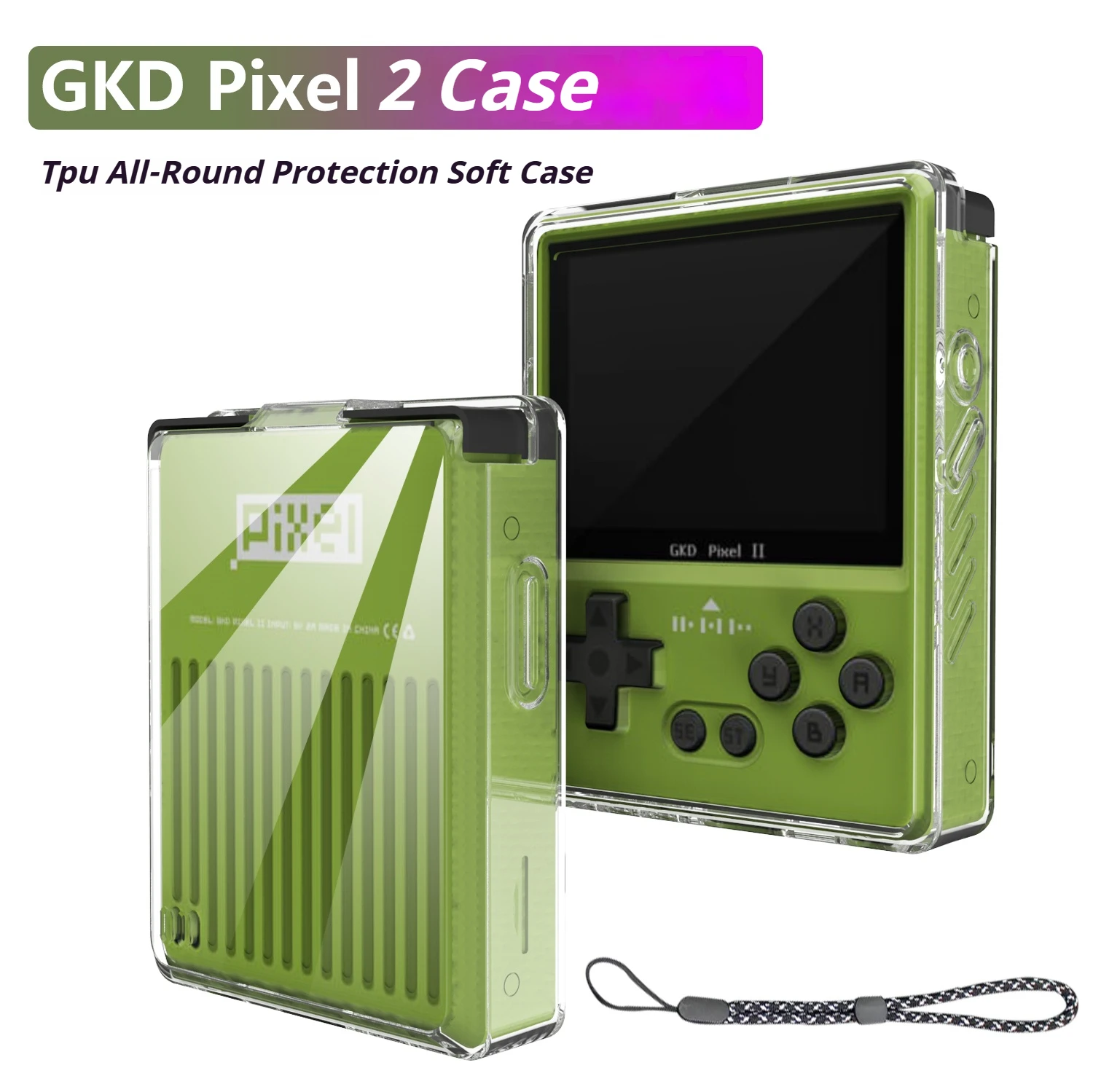 Transparent TPU Case For GKD Pixel 2 Metal Mini Game Console Full