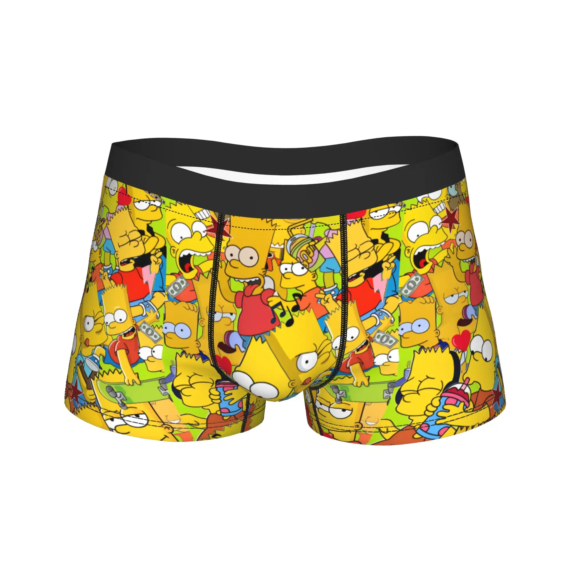 S-Simpsons Bart Character Collection Boxer Shorts 3D Pouch Underwear Hot Sale Custom Boxer Brief Elastic Men Panties Large Size