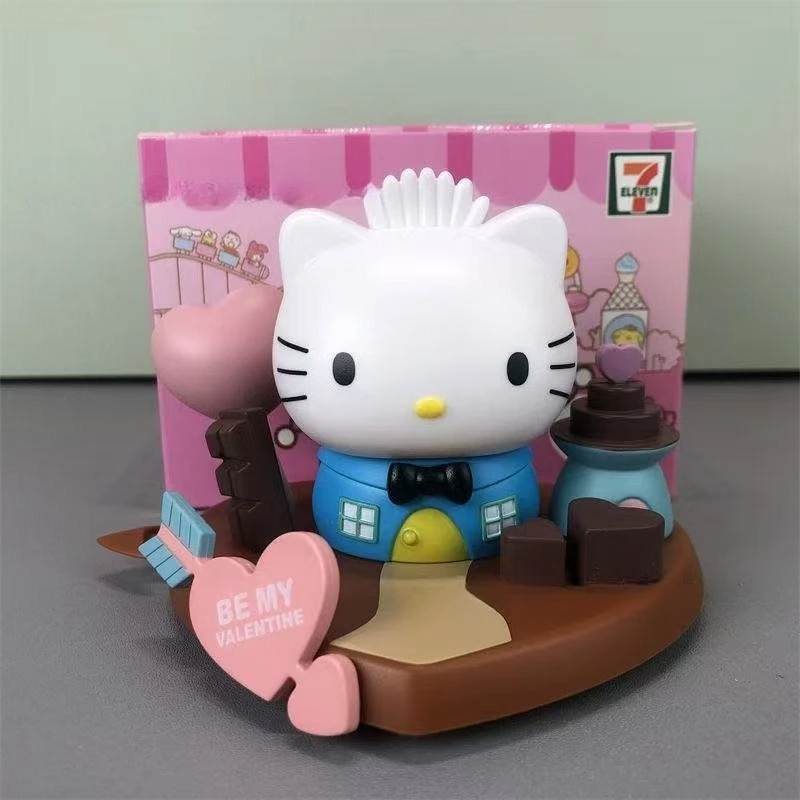 

7cm Trendy Couple Edition Love HelloKitty Anime Figure Desktop Model Ornaments Car Decoration Children Birthday Gift Toy