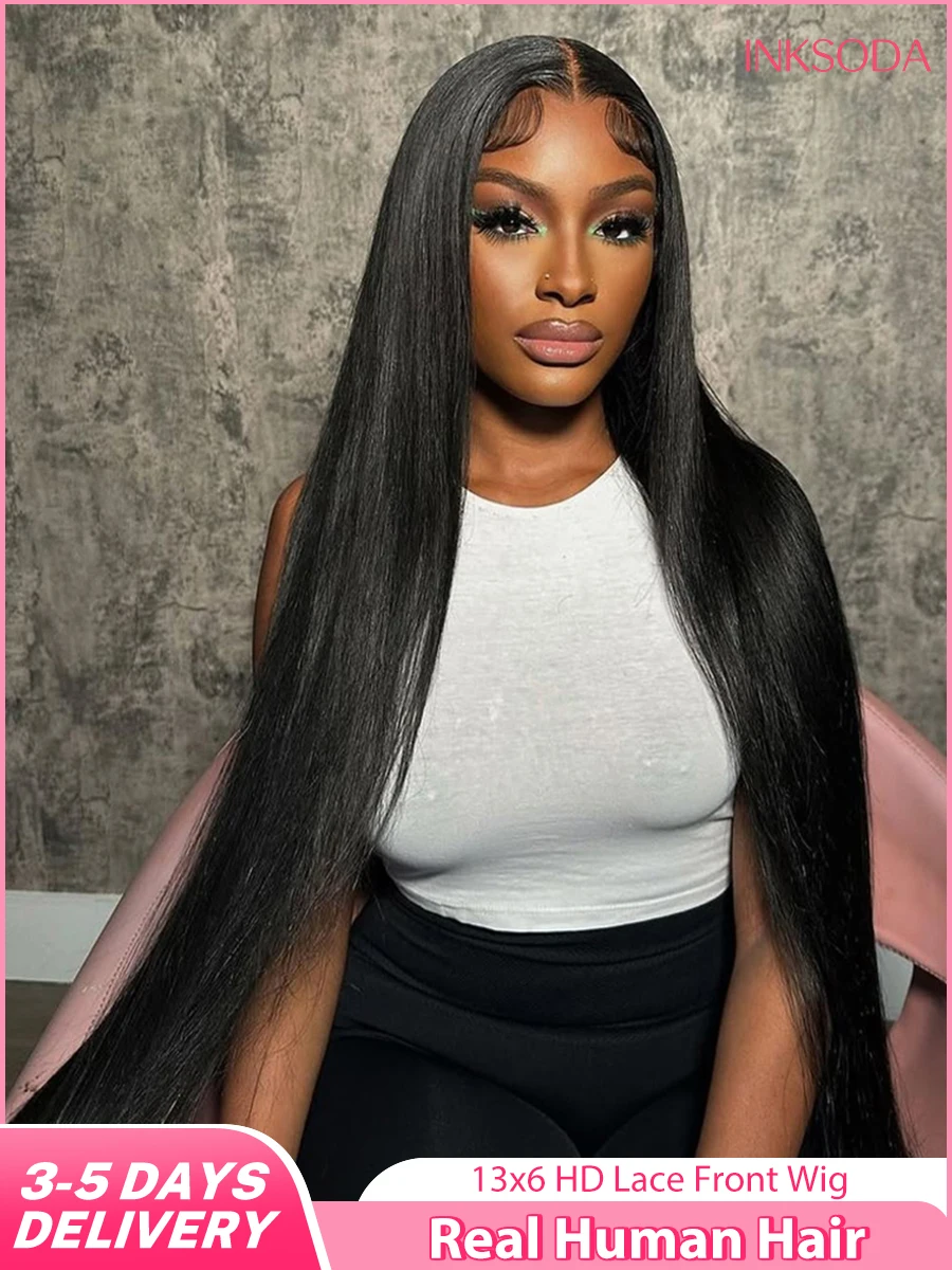 

13x4 13x6 HD Bone Straight Lace Front Wigs 220% Density Long Straight Lace Frontal Wigs 40 36 Inch Lace Frontal Human Hair Wigs