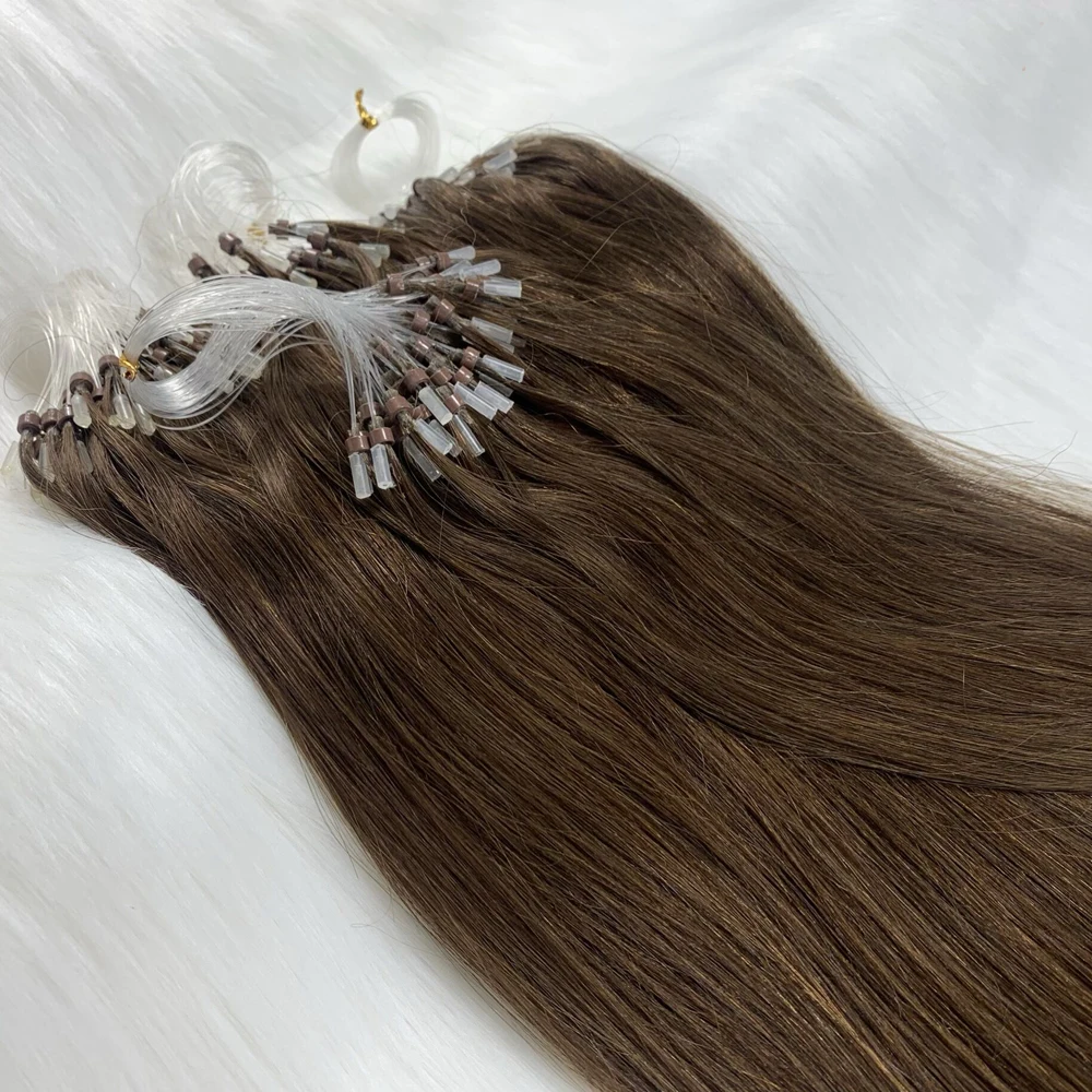 Microlus Hair Extensions Human Hair Micro Link Micro Ring 18 "-22" 0.5G/Strand 100Pcs Keratine Capsule Recht Natuurlijk Haar