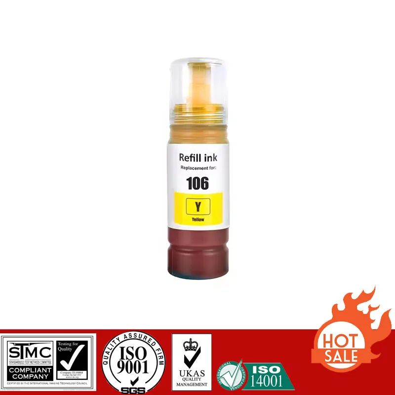 Imagem -04 - Compatível Tinta Pigmentada de Reenchimento Adequado para E105 E105 E-106 E106 Epson Ecotank Et7700 Et-7750 L7160 L7180 Impressora