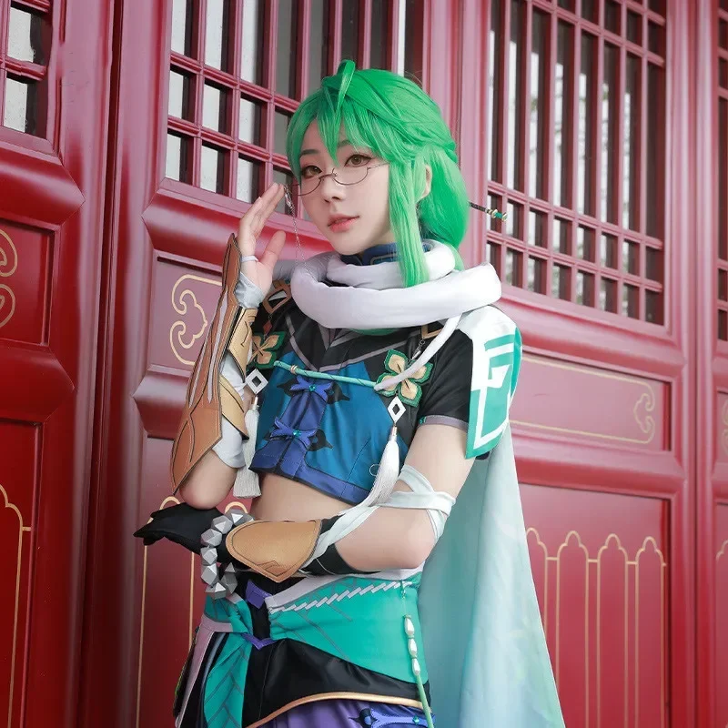 Косплей Bai Zhu Genshin ударопрочные костюмы Baizhu костюмы на Хэллоуин для взрослых мужчин женщин игровой костюм наряд с париком обувь косплей наряд