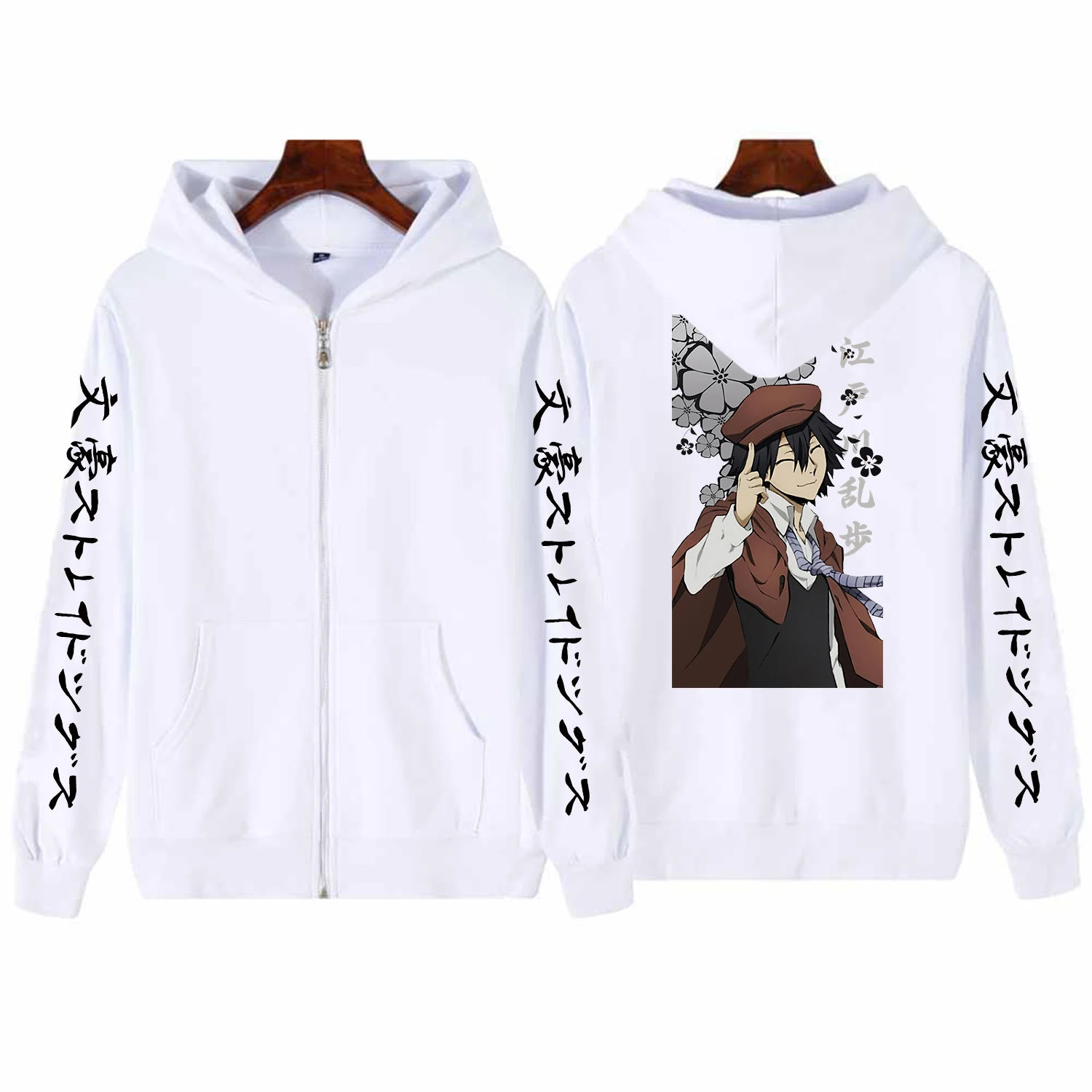 Oversized Fleece Hoodies For Men And Women Cartoon Streetwear Sweatshirts Anime Harajuku Bungo Stray Dogs Edogawa Rampo Trendy