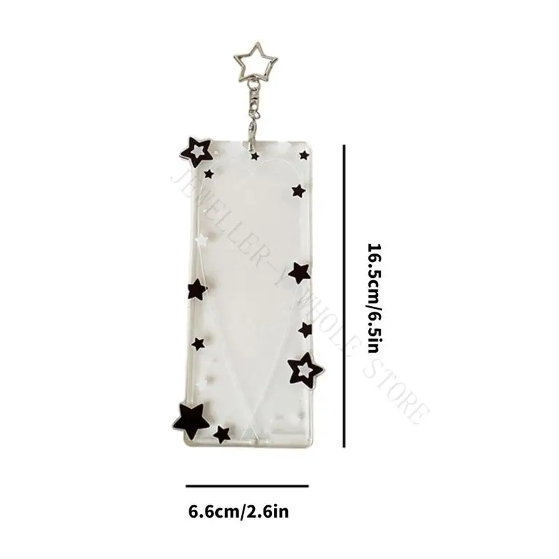R7UF Sturdy 4 Pocket Acrylic Photo Card Sleeve With Adorable Star Designs Card For Fan Meetings