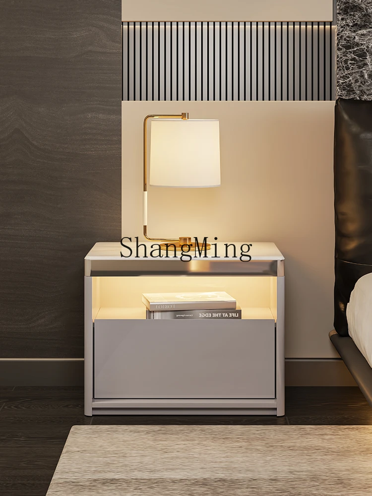 ZYY미니멀리스트 침대 협탁 침실 고급 대리석 수납 협탁 가정용 협탁