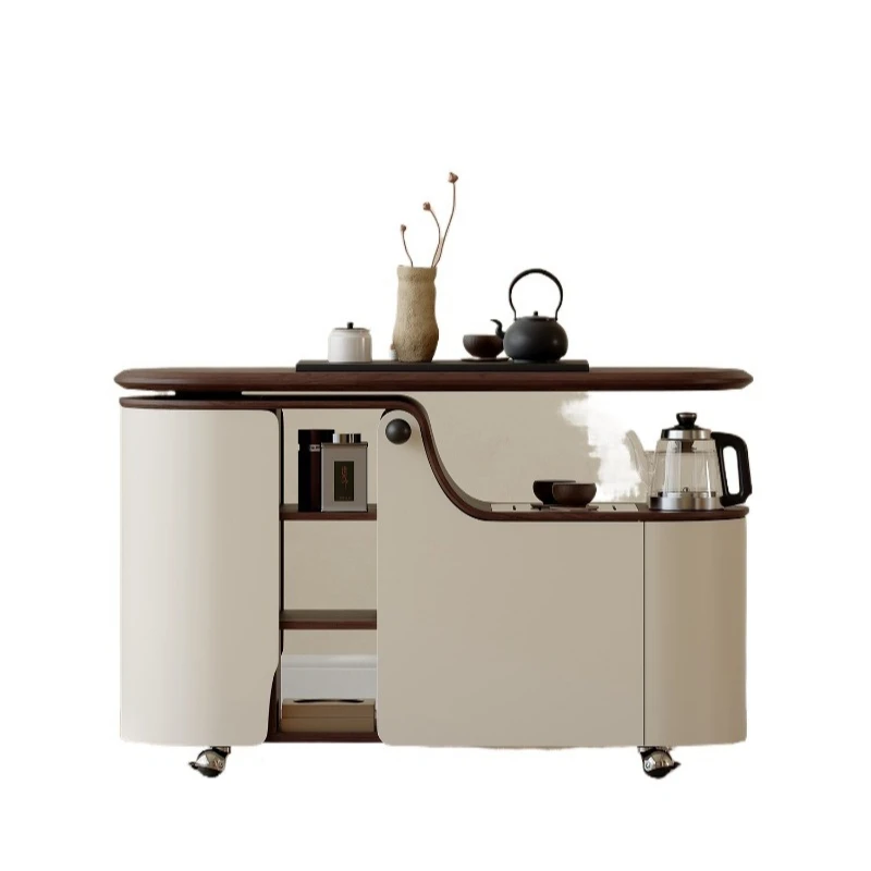 

Mobile tea table, small tea cart, light luxury, modern high-end tea table, balcony small