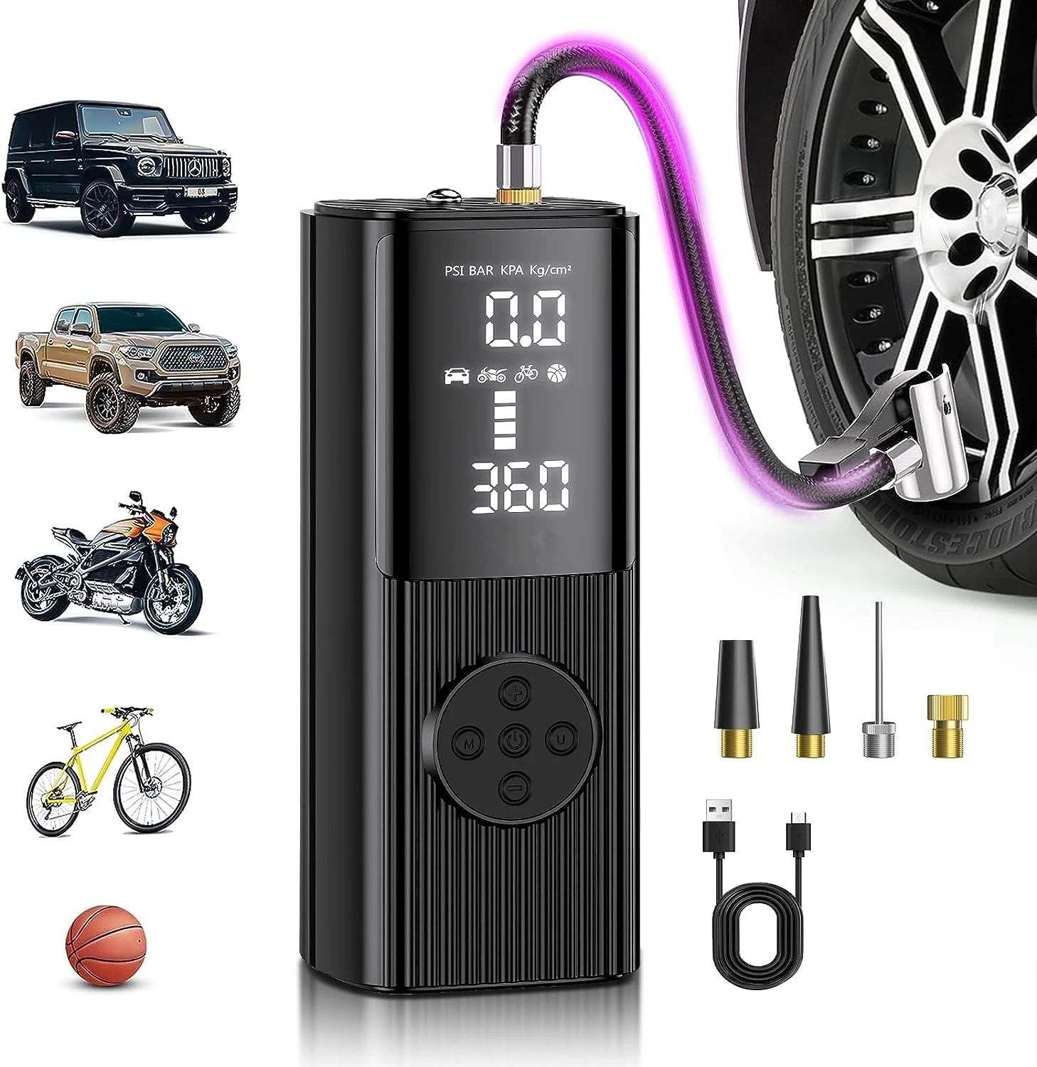 20000mAh Portable Tire inflator 50L/min Car Air Pump,Car Air Compressor portable electric inflator,portable electric inflator