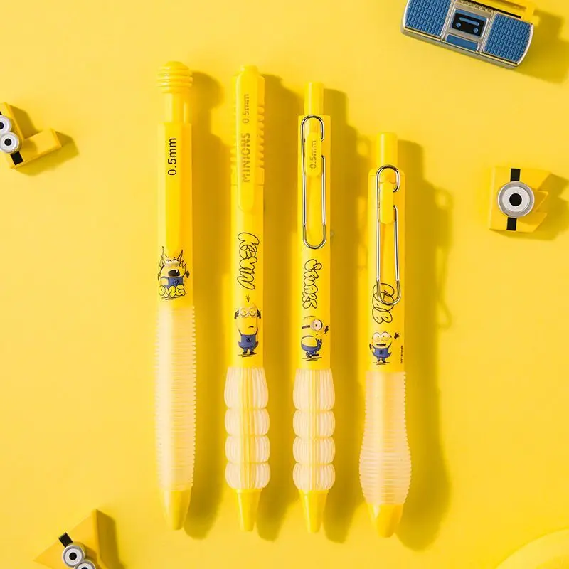 

Two Set Minion Neutral Pen Quick Dry Press ST0.5 Black Smooth Anime Cartoon Cute Student Cute Stationery Supplies Girl Gift Toys