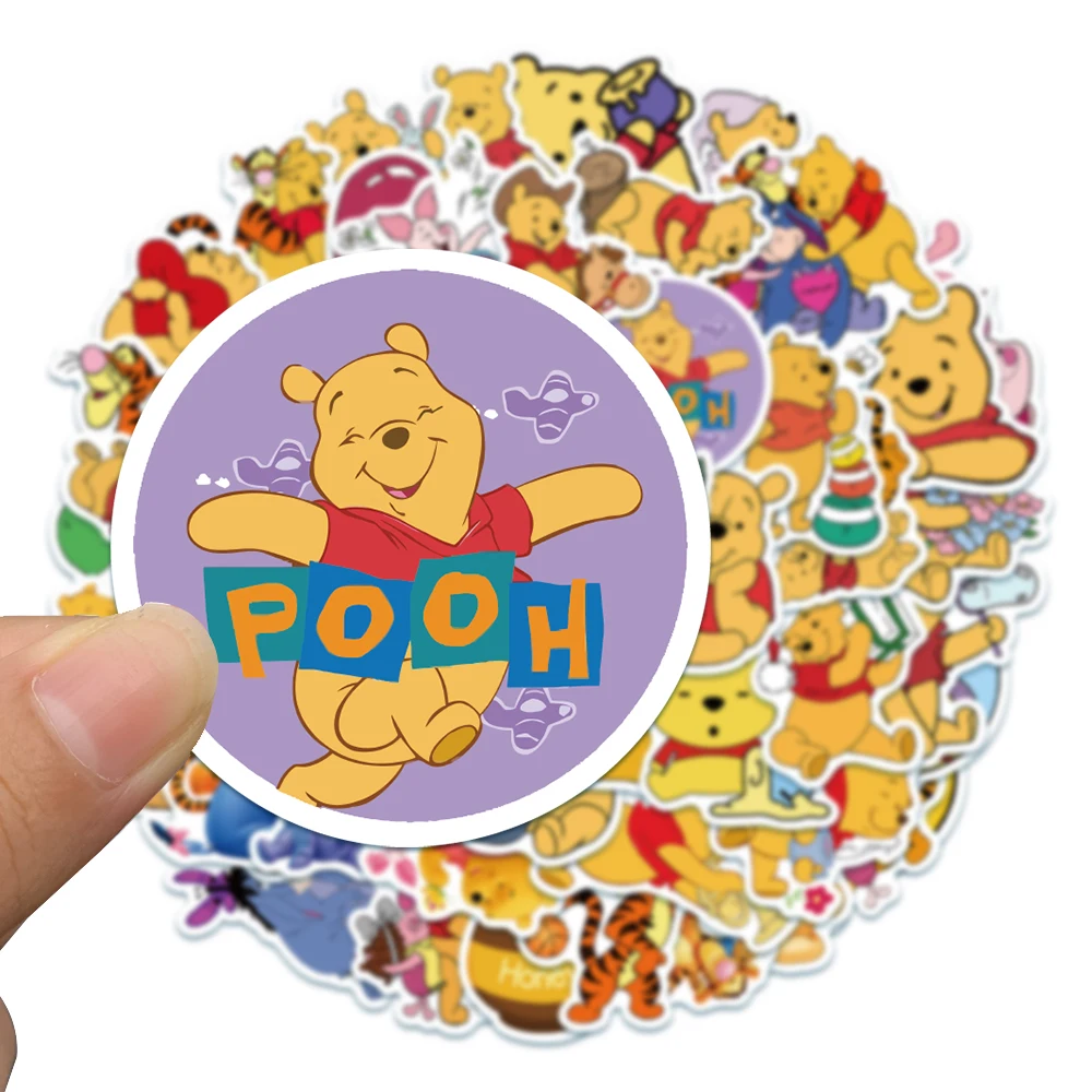 50pcs Winnie the Pooh Stickers Waterproof Vinyl Stickers for Water Bottle Luggage Bike Car Decals (Disney)