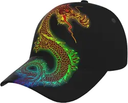 Red Chinese Dragon Baseball Hat Outdoor Adjustable Hat Sun Protection Sports Hats for Women Men