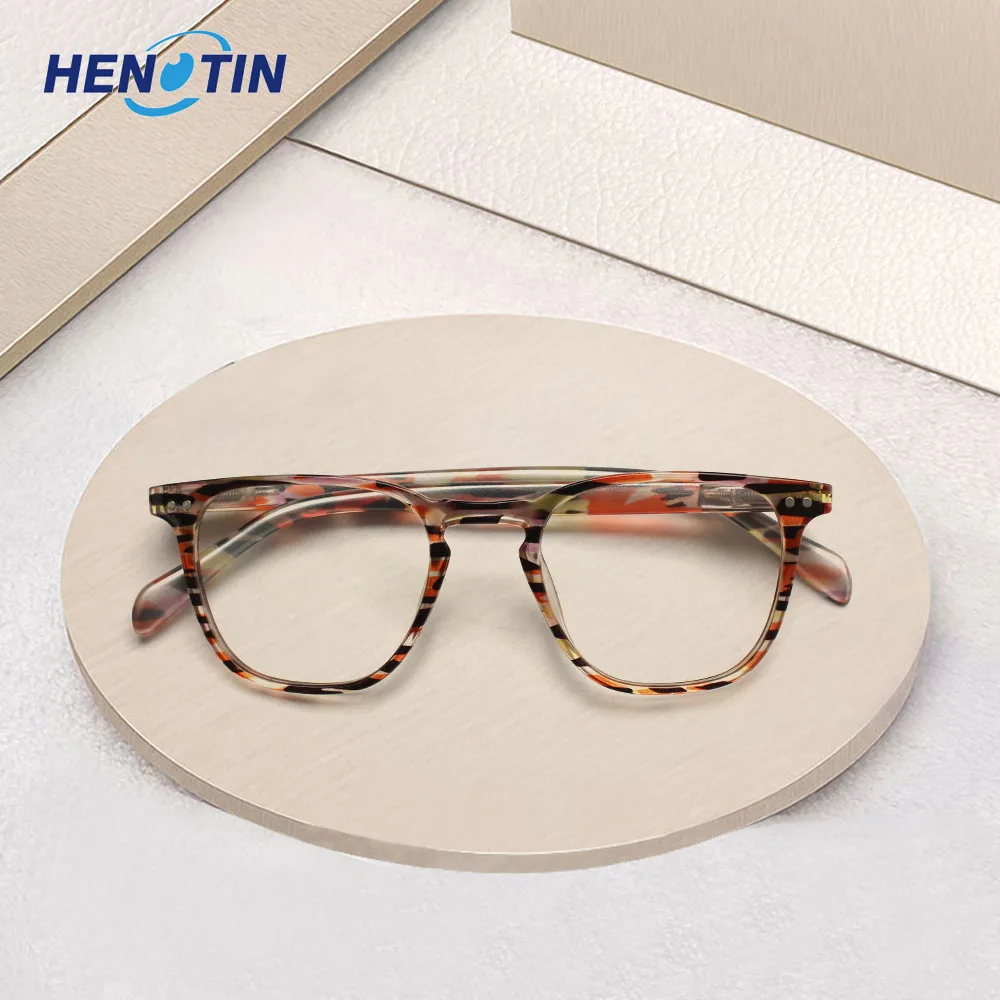 

Henotin Ultra Light Reading Glasses Fashion Color Frame Decorative Eyeglasses Spring Hinge HD Presbyopia Optical Eyewear 0~600