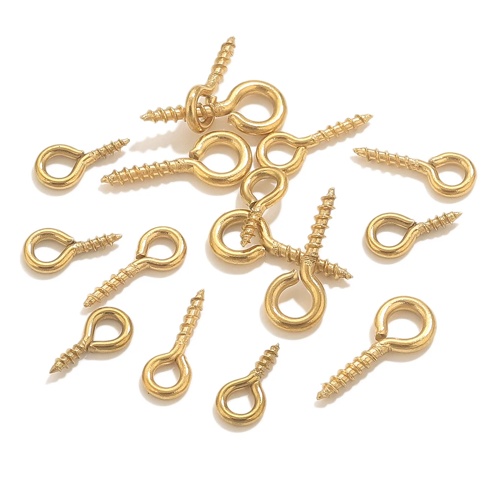 50 قطعة الفولاذ المقاوم للصدأ دبابيس العين الصغيرة ل قلادة PVD مطلية بالذهب المسمار دبابيس صالح حبة السحر Findings بها بنفسك النتائج مجوهرات بالجملة #3