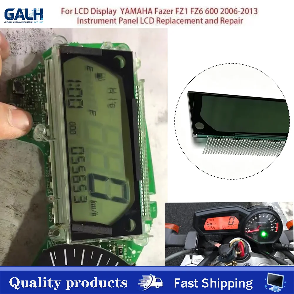 For Yamaha FZ1 FZ1S FZ1N FZ6 FZ6N 2006-2013 Original New LCD Display Screen Motorcycle Speedometer Instrument LCD Screen