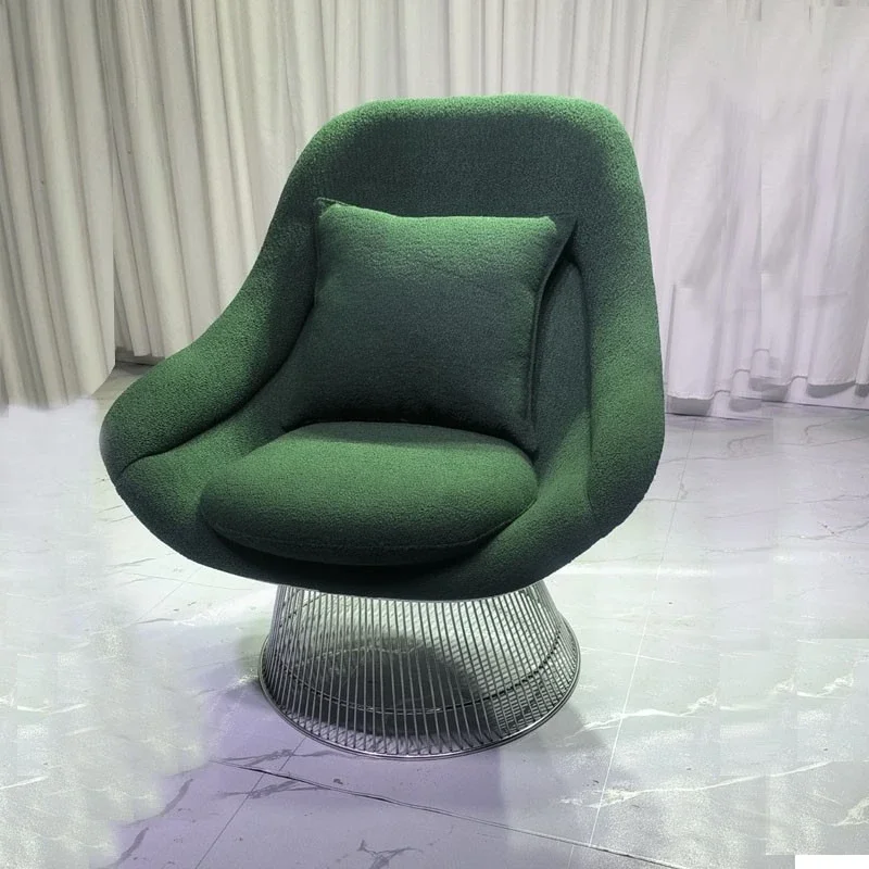 Stainless steel sofa chair model room lobby reception single chair