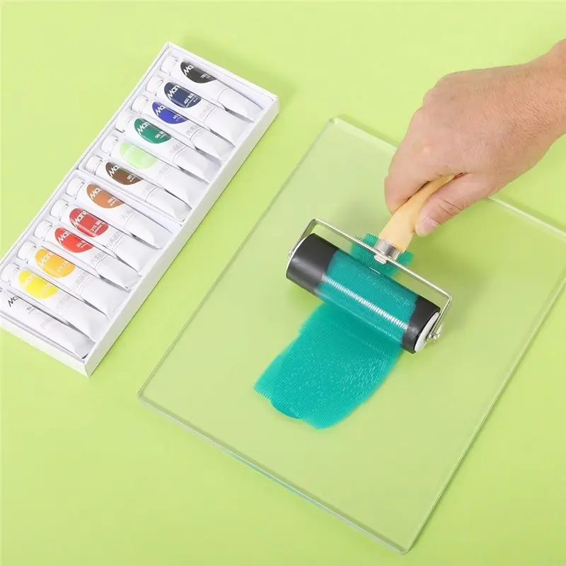 مجموعة كاملة من الطباعة الاحتكارية مع لوحة طباعة جل مقاس 8 × 10 بوصة، وأسطوانة براير، واستنسل ورق الأرز - للحرف اليدوية التي تصنعها بنفسك #1