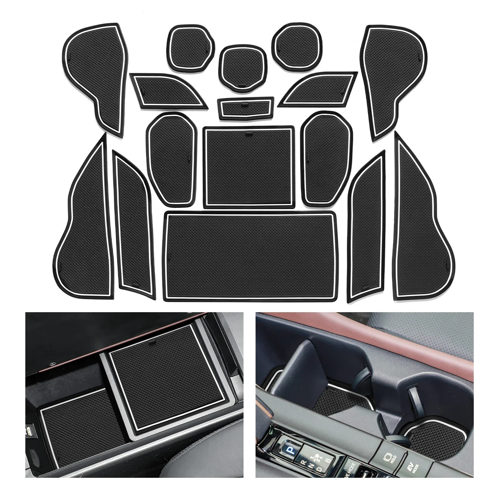 

For 2023 2024 Toyota Crown Anti-Slip Gate Slot Mat Rubber Non-Slip Door Groove Pad Cup Holder Car Interior Accessories Car Mat