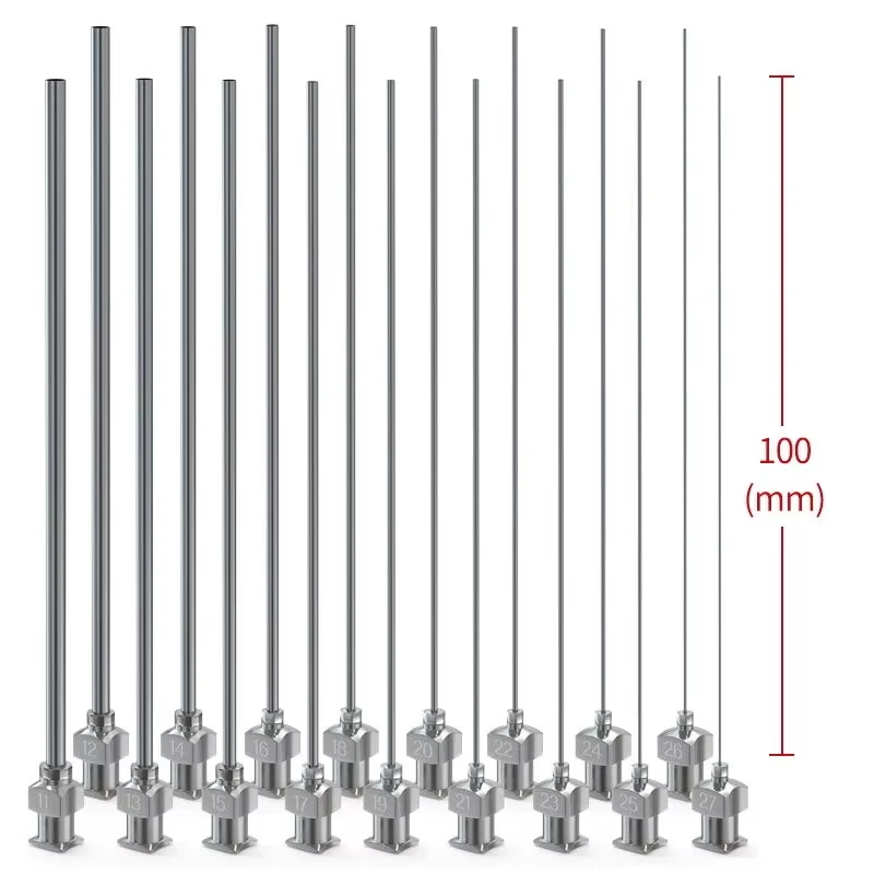 5Pack/ 10Pack 4inch Stainless Steel Dispensing Needle Nozzle,100mm Industrial Luer Lock for Refilling Glue Oil Thick Liquids